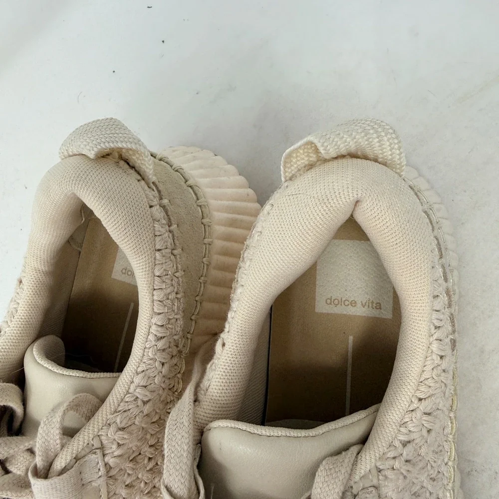 Dolce Vita Dolen Crochet Platform Sneakers‎ Cream Whipstitch Size 7 Boho Chunky